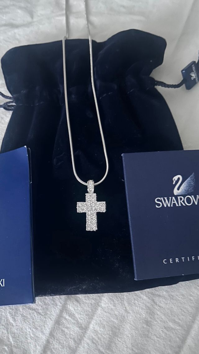 Collar Swarovski Cruz Brillante Plata