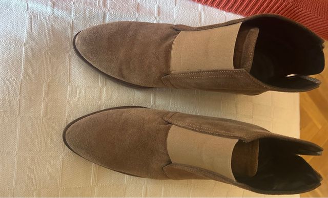 Botines serraje beige talla 39
