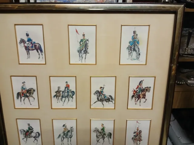 Cuadro militar a caballo