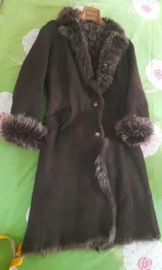 Pollini Shearling Coat Brown