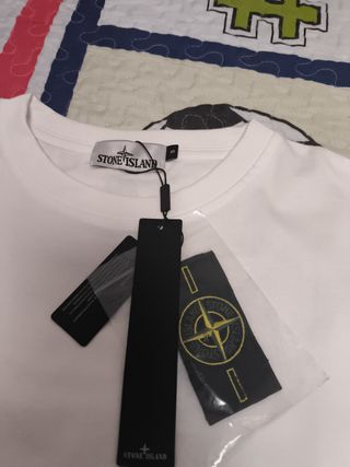 Camiseta Stone Island Talla S Blanca