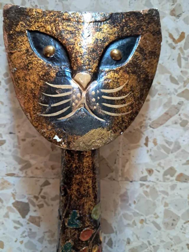 Figura Gato Adorno Madera 67cm