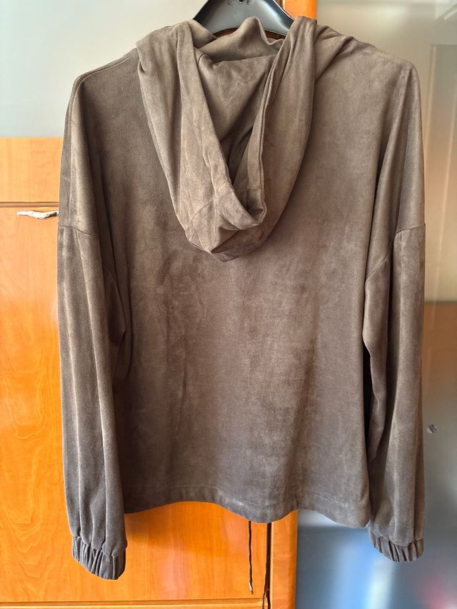 Sudadera Zara Talla XS Marrón Media Cremallera