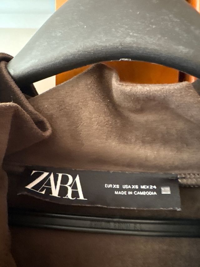 Sudadera Zara Talla XS Marrón Media Cremallera