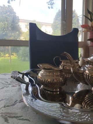 Set Argento Inglese Teiera Zuccheriera Lattiera