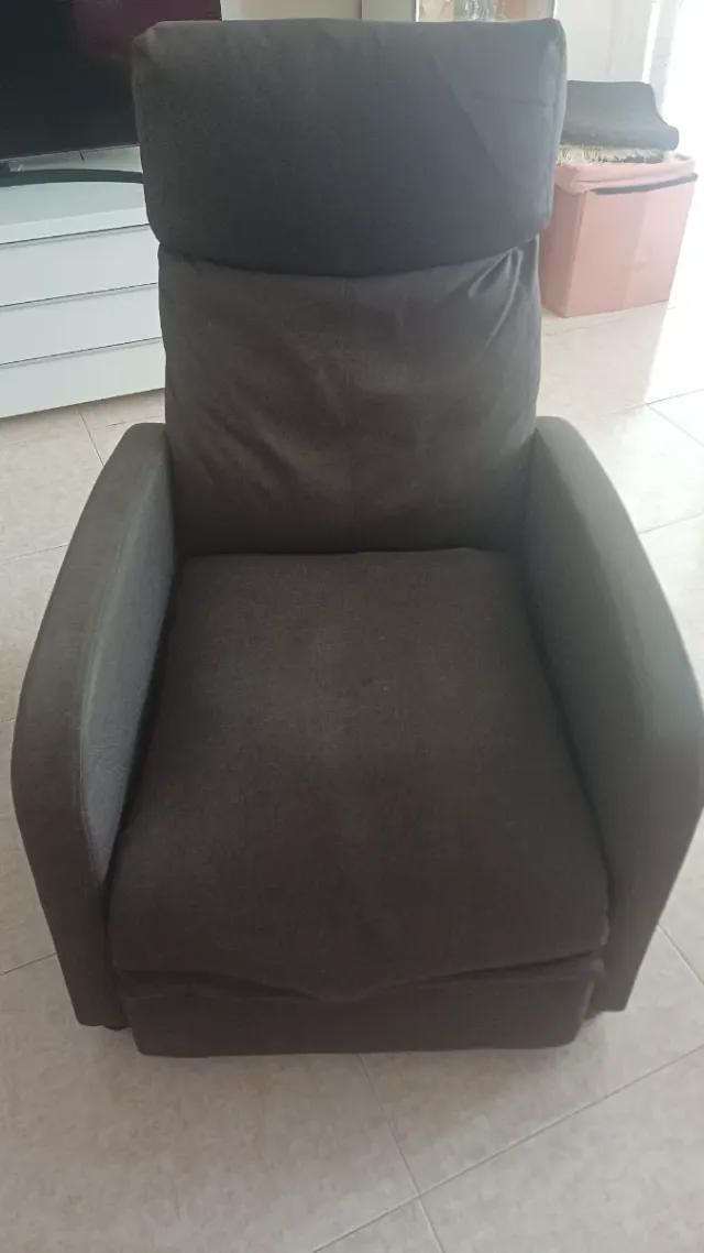 Sillón relax tela marrón