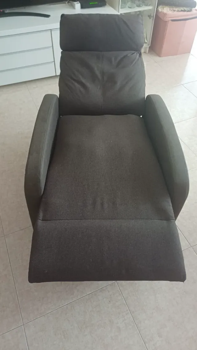 Sillón relax tela marrón