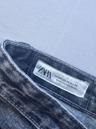 Pantalón Zara Baggy Ancho Negro/Gris talla 44