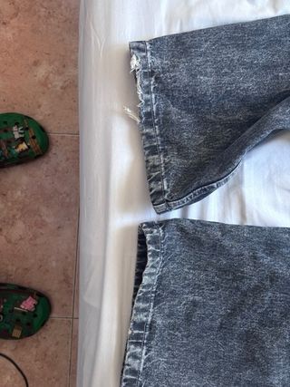 Pantalón Zara Baggy Ancho Negro/Gris talla 44