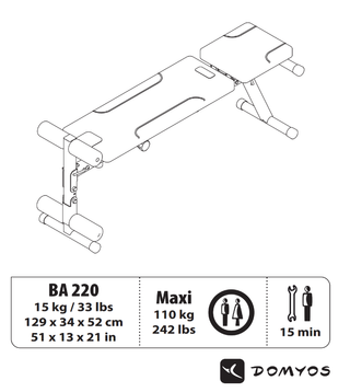 Banco de pesas y abdominales Domios