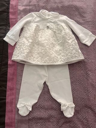 Completo bimba bianco con fiocco