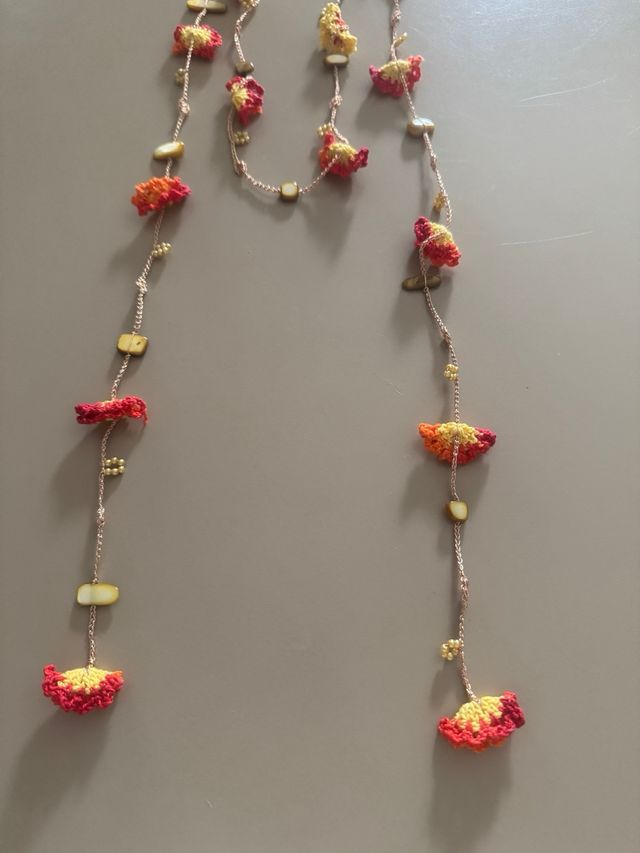 Collana uncinetto fiori 165cm