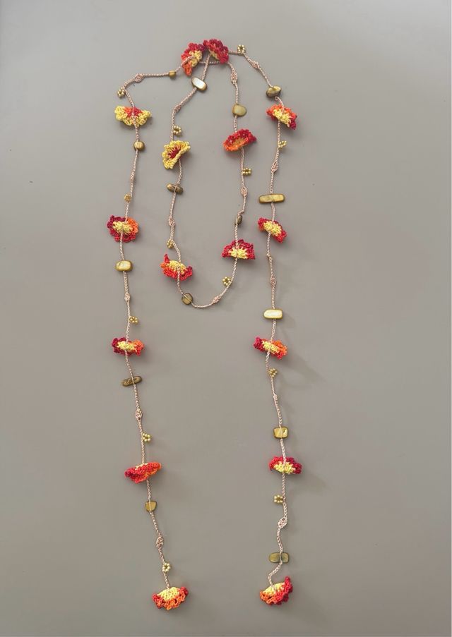 Collana uncinetto fiori 165cm