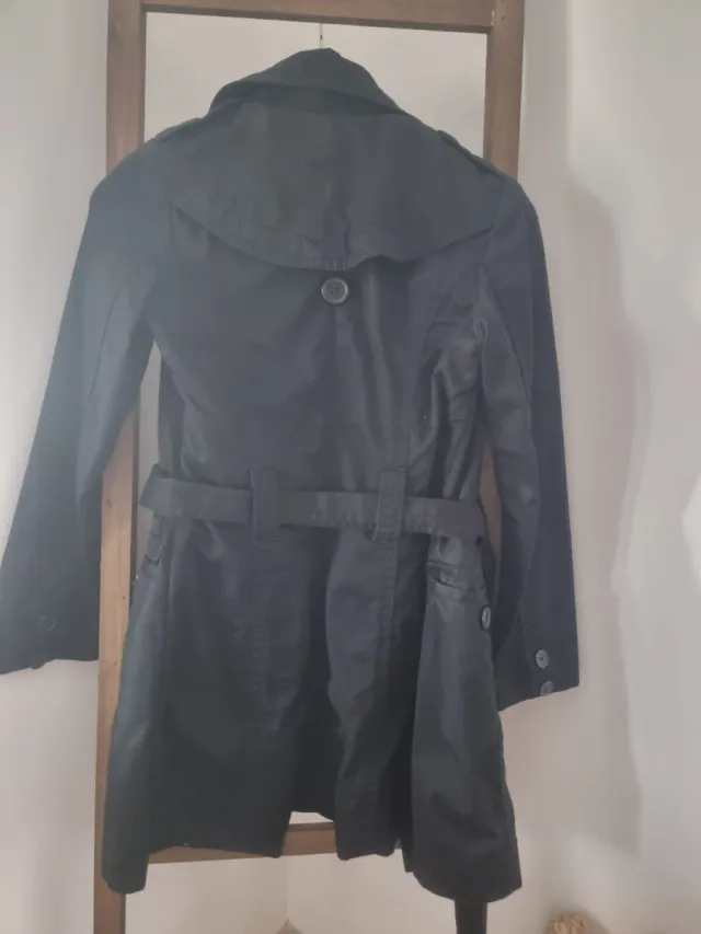 Gabardina Bershka Negra Mujer