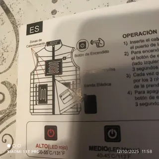 Chaleco calefactable USB Negro