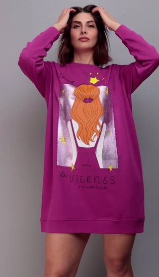 Vestido sudadera estoy de viernes 