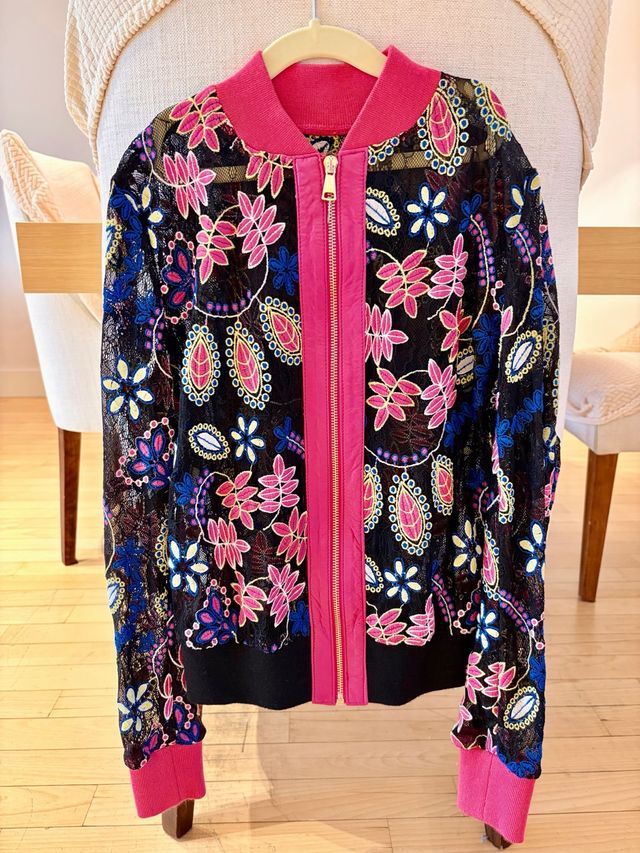 Chaqueta Bomber Bordada Multicolor