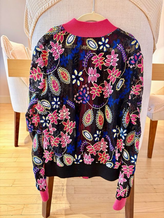 Chaqueta Bomber Bordada Multicolor