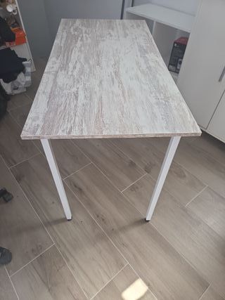 Mesa de escritorio o apoyo madera y metal