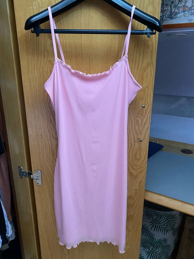 Vestido rosa tirantes licra