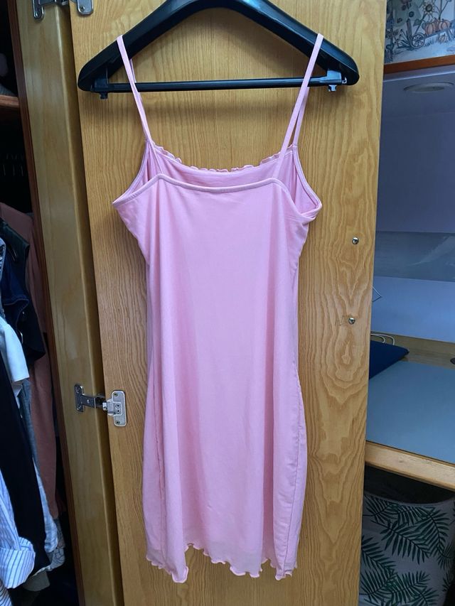 Vestido rosa tirantes licra