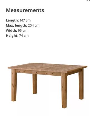 Mesa comedor extensible STORNÄS IKEA madera