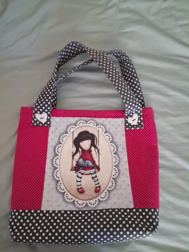 Bolso shopper con estampado de lunares Reversible