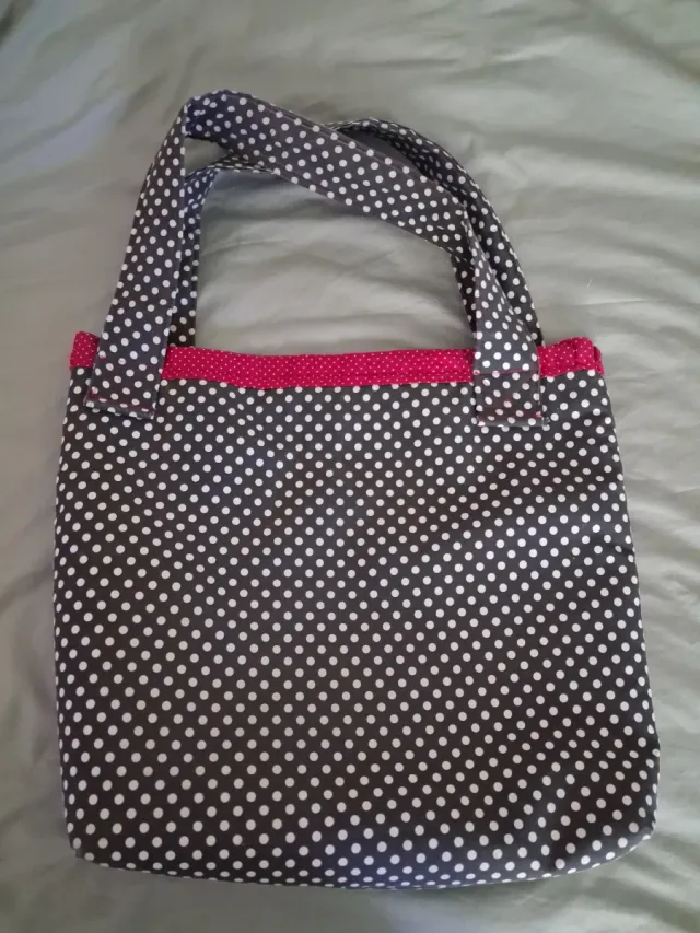 Bolso shopper con estampado de lunares Reversible