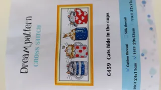 Schema punto croce gatti nelle tazze