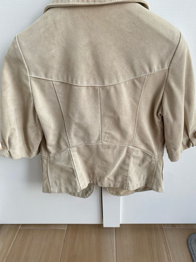 Giacchino in vera pelle Berna Beige taglio in vita