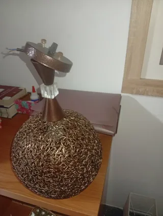 Lámpara de techo metal y cristal