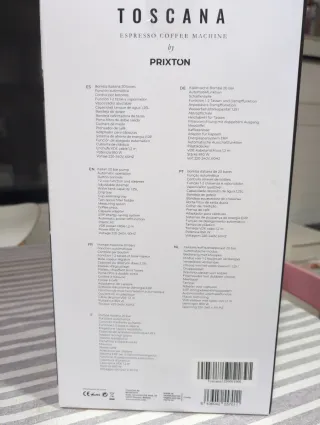 Cafetera Espresso Toscana Prixton Nueva en su caja