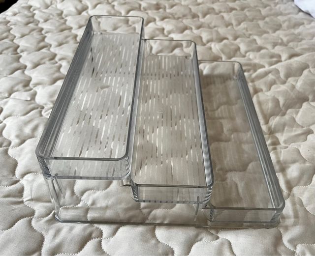 Porta trucchi trasparente a 3 livelli