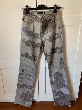 Jeans Roberto Cavalli vintage stampa esotica