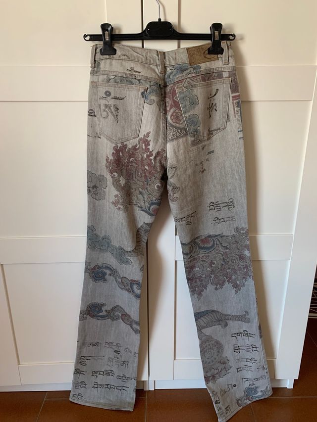 Jeans Roberto Cavalli vintage stampa esotica