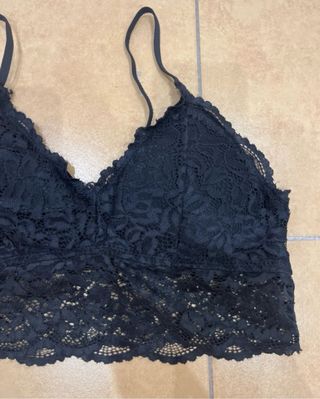 Top encaje negro talla M