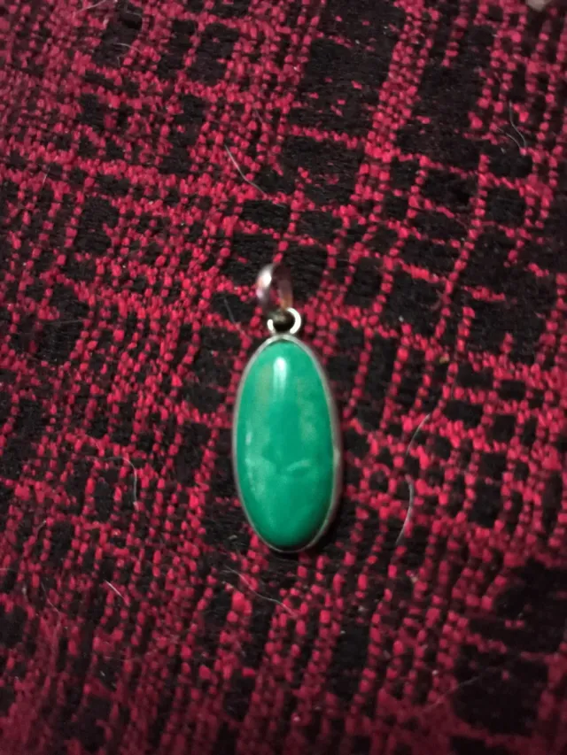 Colgante Plata Ley y Malaquita Ovalada