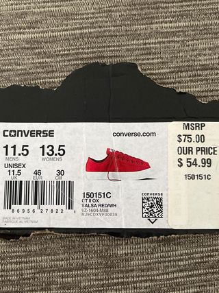 Converse All Star Rojas Talla 46