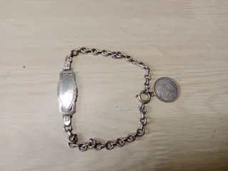 Pulsera Plata Antigua con Moneda de Alfonso XIII 