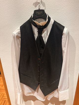 Traje Novio Corneliani Italiano Negro/Blanco