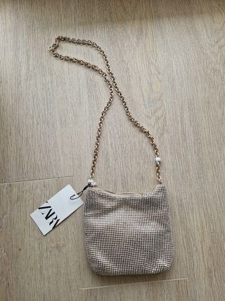 Bolso fiesta Zara diamantes