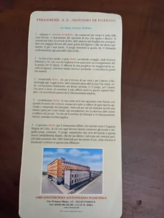 Sant'Antonio Immagine Religiosa Con preghiera