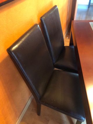 Conjunto de 4 sillas de comedor de piel