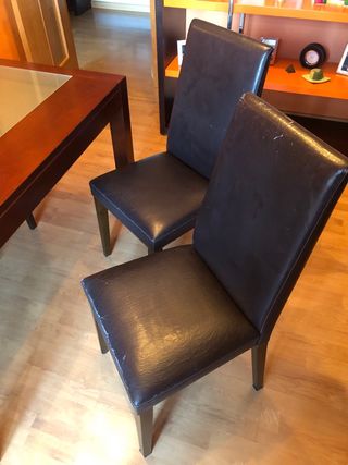 Conjunto de 4 sillas de comedor de piel
