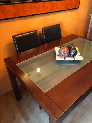 Conjunto de 4 sillas de comedor de piel