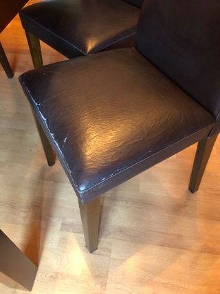 Conjunto de 4 sillas de comedor de piel