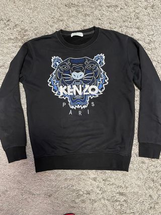 Sudadera Kenzo Negra con Tigre Multicolor