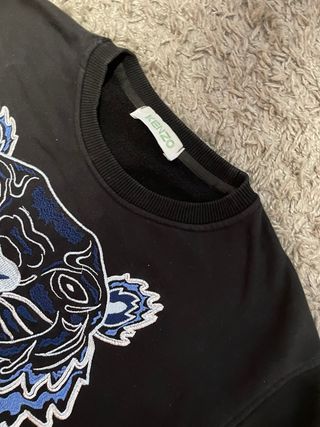 Sudadera Kenzo Negra con Tigre Multicolor