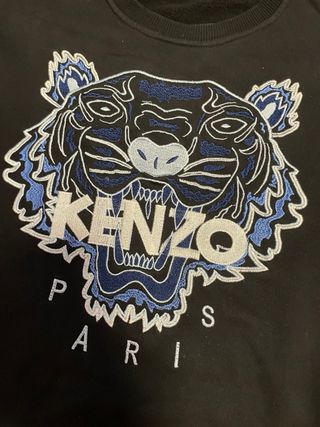 Sudadera Kenzo Negra con Tigre Multicolor