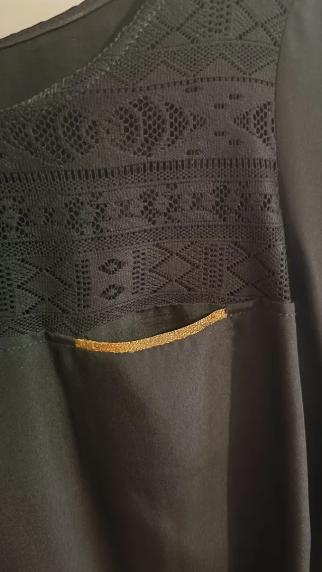 Blusa Stradivarius Negra Encaje